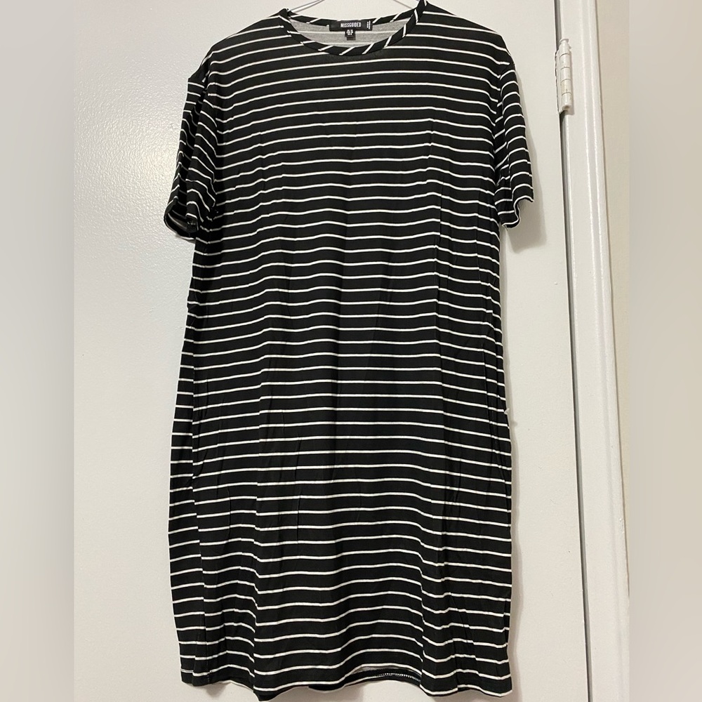 Missguided stripped T-shirt dress.